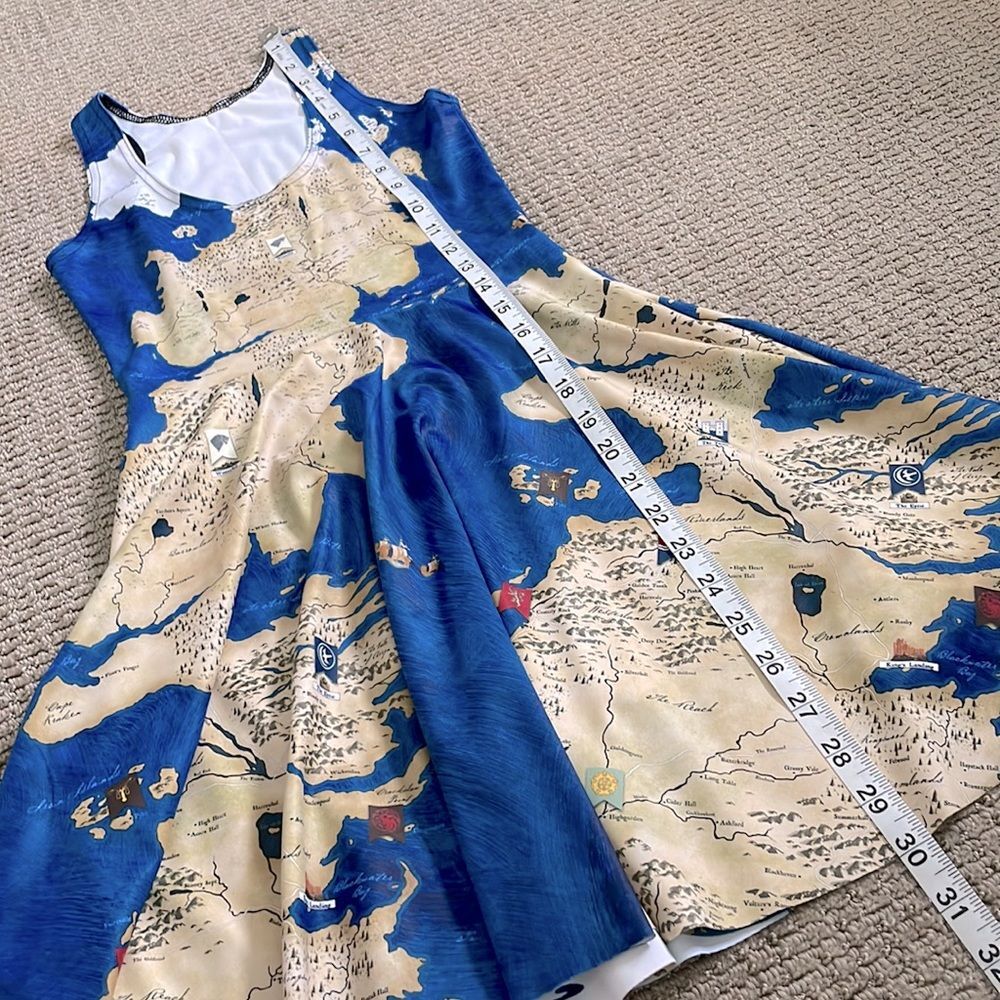 Blackmilk Game of Thrones Westeros Map Skater Dress XXS mini scoop neck tank GoT - Picture 7 of 8